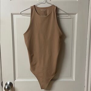 Abercrombie & Fitch Soft A&F Collection thong bodysuit in tan women’s size M